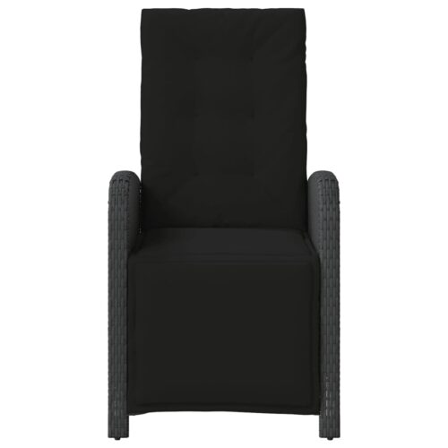 2x Outdoor Recliner Chairs Garden Patio Wicker Rattan Lounge Dining Sofa Seats Black - Image 5