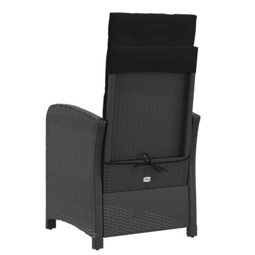 2x Outdoor Recliner Chairs Garden Patio Wicker Rattan Lounge Dining Sofa Seats Black - Image 7