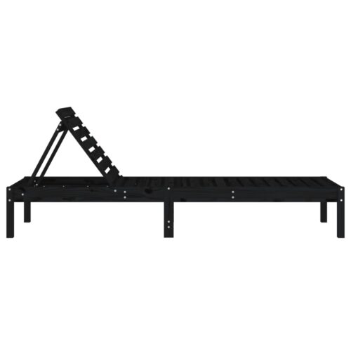 Sun Loungers 2pcs Black 199.5x60x74cm Solid Wood Pine - Image 5