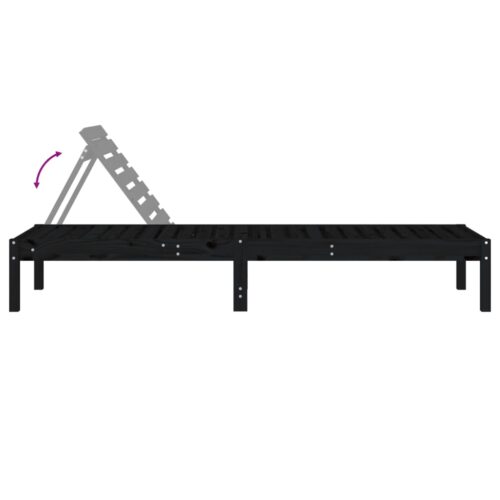 Sun Loungers 2pcs Black 199.5x60x74cm Solid Wood Pine - Image 7
