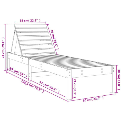 Sun Loungers 2pcs Black 199.5x60x74cm Solid Wood Pine - Image 11