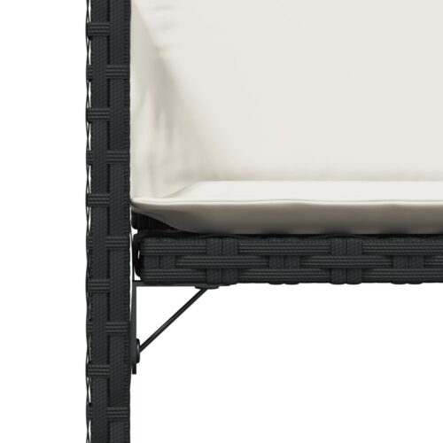 Garden Chairs with Cushions 4pcs Black Poly Rattan - Image 9