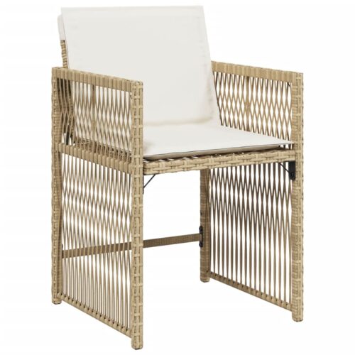 Garden Chairs with Cushions 4pcs Beige Poly Rattan - Image 4