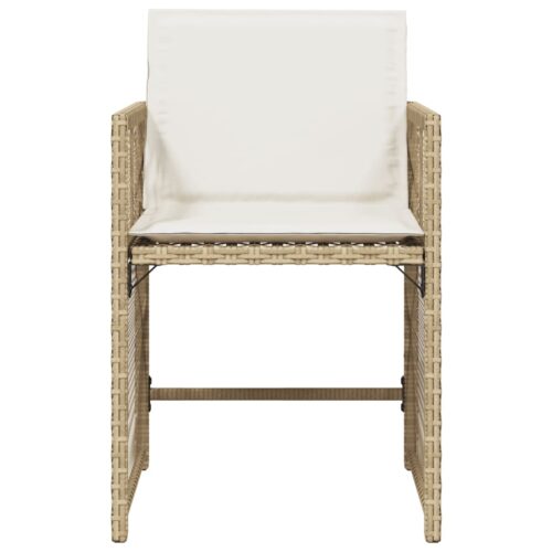 Garden Chairs with Cushions 4pcs Beige Poly Rattan - Image 5