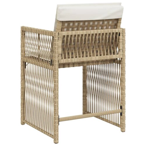 Garden Chairs with Cushions 4pcs Beige Poly Rattan - Image 7