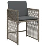 Garden Chairs with Cushions 4pcs Grey Poly Rattan
