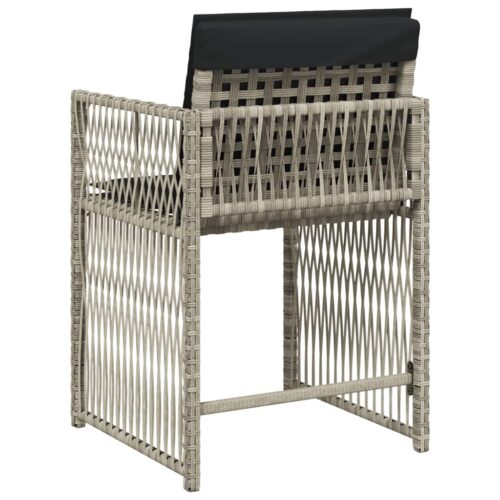 Garden Chairs with Cushions 4pcs Grey Poly Rattan - Image 7