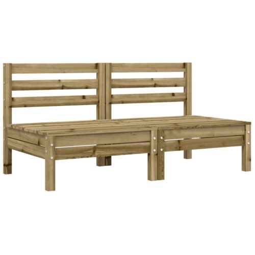 Garden Sofa Armless with Cushions 2pcs Impregnated Wood Pine - Image 4