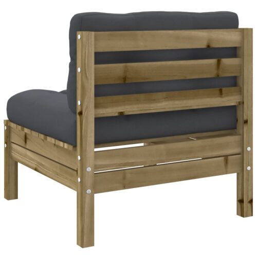 Garden Sofa Armless with Cushions 2pcs Impregnated Wood Pine - Image 8