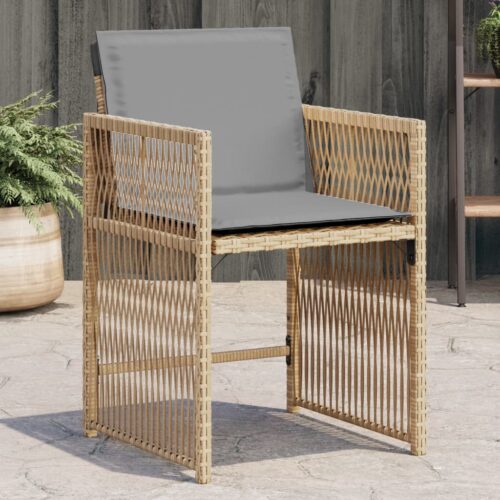 Garden Chairs with Cushions 4pcs Mix Beige Poly Rattan - Image 12