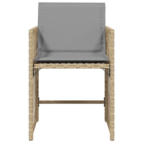 Garden Chairs with Cushions 4pcs Mix Beige Poly Rattan - Image 4