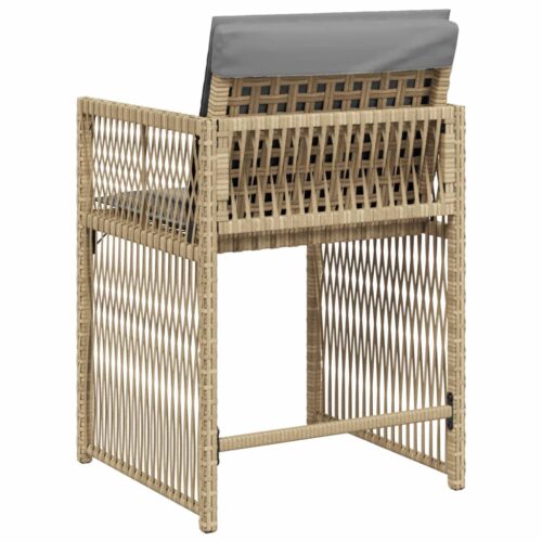 Garden Chairs with Cushions 4pcs Mix Beige Poly Rattan - Image 6