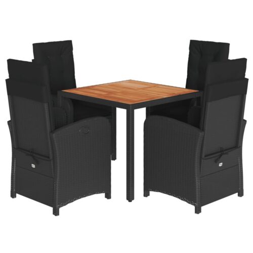 5-Piece Outdoor Dining Set Garden Patio Bistro Chairs Wicker Rattan Furniture