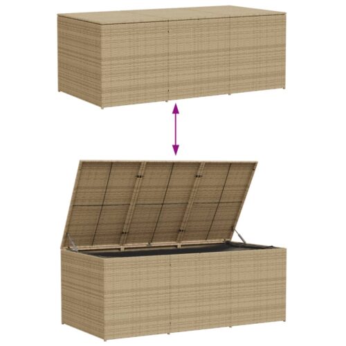 Garden Storage Box Mix Beige 984L Poly Rattan - Image 7