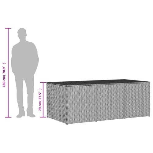 Garden Storage Box Mix Beige 984L Poly Rattan - Image 10