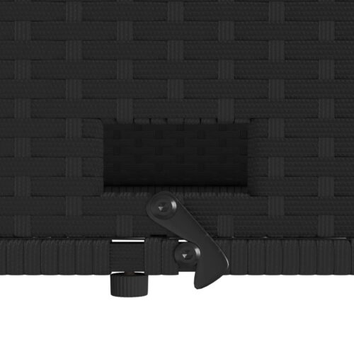 Garden Sofa with Cushions 2-Seater Black Poly Rattan - Image 9