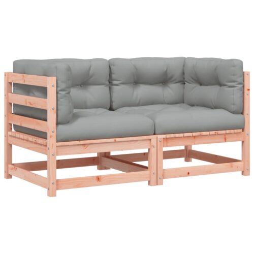 Garden Sofas Corner with Cushions 2pcs Solid Wood Douglas