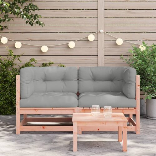 Garden Sofas Corner with Cushions 2pcs Solid Wood Douglas - Image 10