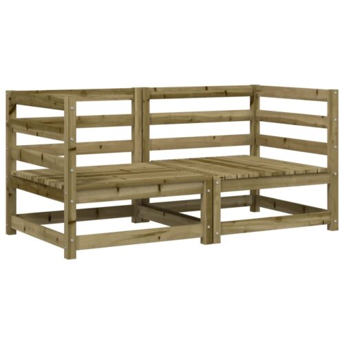 Garden Sofas Corner with Cushions 2pcs Impregnated Wood Pine - Image 4