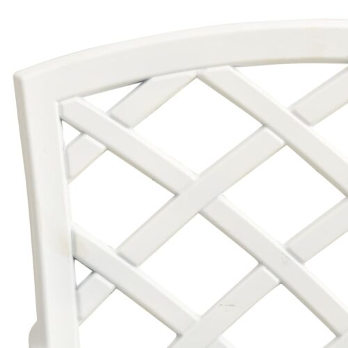 Garden Chairs 6pcs Cast Aluminium White Outdoor Patio Furniture - Image 8