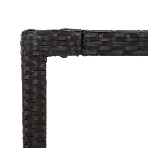 5-Piece Garden Dining Set with Cushions Black Poly Rattan - Image 11