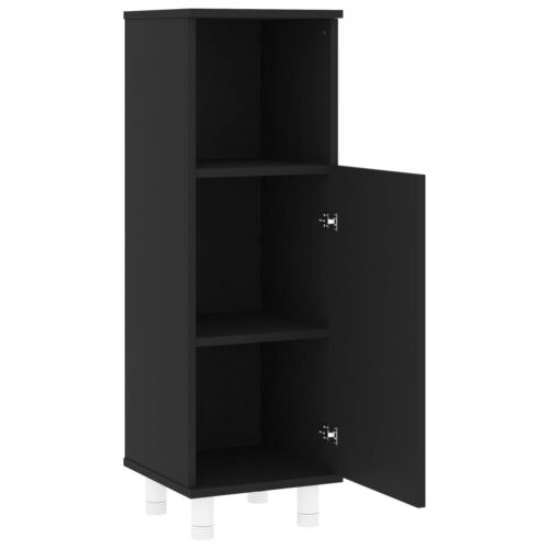 Bathroom Cabinet Black 30x30x95cm Engineered Wood - Image 4