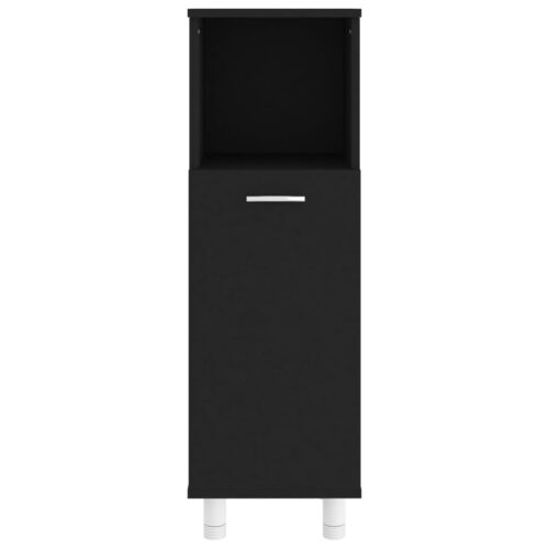 Bathroom Cabinet Black 30x30x95cm Engineered Wood - Image 5