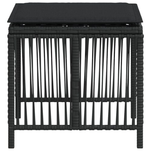 4x Garden Stools Wicker Rattan Outdoor Patio Bench Seat Chairs Ottomans Black - Image 6