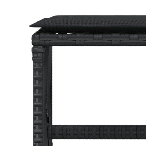 4x Garden Stools Wicker Rattan Outdoor Patio Bench Seat Chairs Ottomans Black - Image 8