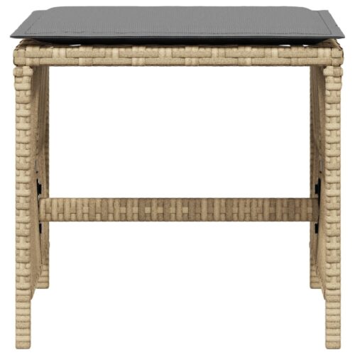 4pcs Outdoor Garden Stools Patio Ottoman Cushions Padded Bench Seat Mix Beige 41x41x36cm - Image 5