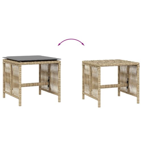 4pcs Outdoor Garden Stools Patio Ottoman Cushions Padded Bench Seat Mix Beige 41x41x36cm - Image 7