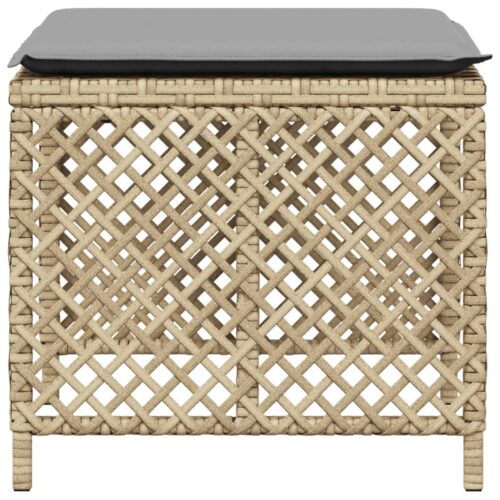 4pcs Outdoor Garden Stools Patio Ottoman Cushions Padded Bench Seat Mix Beige 41x41x36cm - Image 6