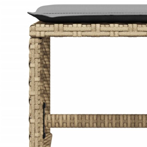 4pcs Outdoor Garden Stools Patio Ottoman Cushions Padded Bench Seat Mix Beige 41x41x36cm - Image 8
