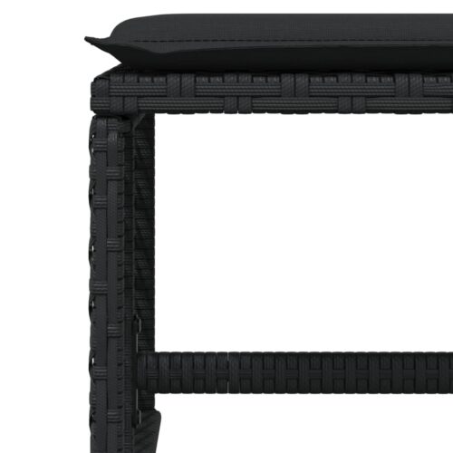 Outdoor Garden Stools Patio Ottoman Cushions Bench Seat 4pcs Black 41x41x36cm - Image 8