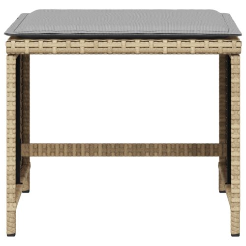 Outdoor Garden Stools Patio Ottoman Cushions Bench Seat 4pcs Mix Beige 41x41x36cm - Image 5