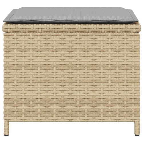 Outdoor Garden Stools Patio Ottoman Cushions Bench Seat 4pcs Mix Beige 41x41x36cm - Image 6