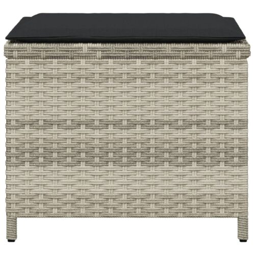 Outdoor Garden Stools Patio Ottoman Cushions Bench Seat 4pcs Grey 41x41x36cm - Image 6