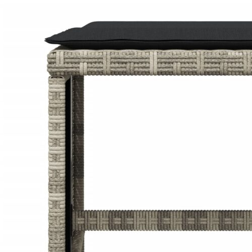 Outdoor Garden Stools Patio Ottoman Cushions Bench Seat 4pcs Grey 41x41x36cm - Image 8