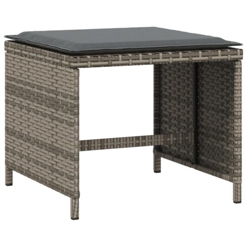 Outdoor Garden Stools Patio Ottoman Cushions Bench Seat 4pcs Grey 41x41x36cm