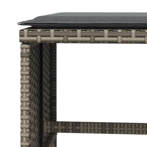 Outdoor Garden Stools Patio Ottoman Cushions Bench Seat 4pcs Grey 41x41x36cm - Image 8