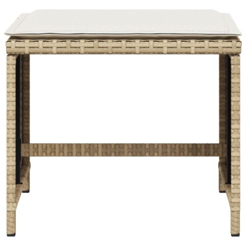 Outdoor Garden Stools Patio Ottoman Cushions Bench Seat 4pcs Beige 41x41x36cm - Image 5