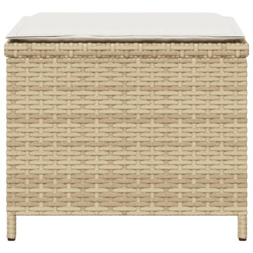 Outdoor Garden Stools Patio Ottoman Cushions Bench Seat 4pcs Beige 41x41x36cm - Image 6