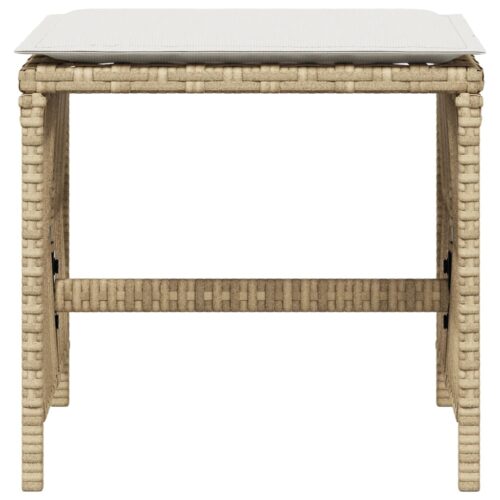 Outdoor Garden Stools Patio Ottoman Cushions Bench Seat 4pcs Beige 41x41x36cm - Image 5