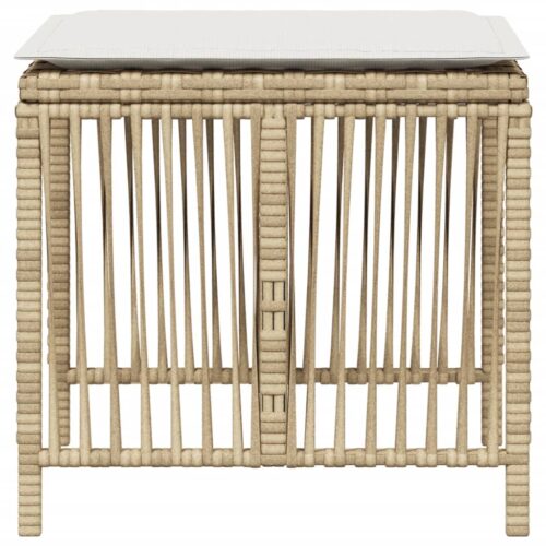 Outdoor Garden Stools Patio Ottoman Cushions Bench Seat 4pcs Beige 41x41x36cm - Image 6