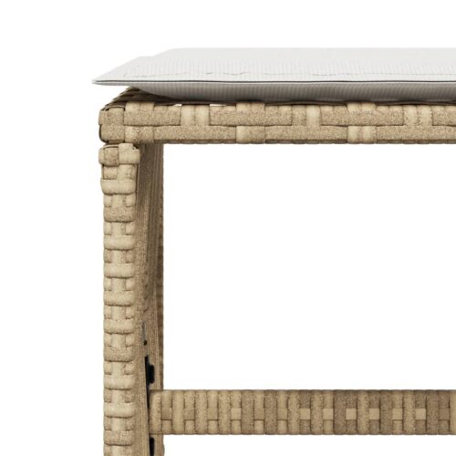 Outdoor Garden Stools Patio Ottoman Cushions Bench Seat 4pcs Beige 41x41x36cm - Image 8
