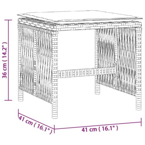 Outdoor Garden Stools Patio Ottoman Cushions Bench Seat 4pcs Beige 41x41x36cm - Image 11