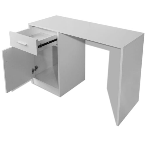 Desk with Drawer Cabinet White 100x40x73cm - Image 4