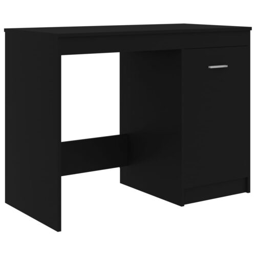 Wooden Desk Home Office Study Computer Storage Shelf Drawer Craft Table Black 100x50x76cm
