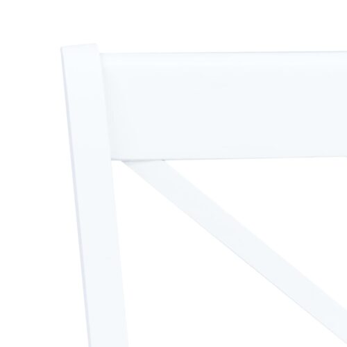 Dining Chairs 2pcs White Solid Rubber Wood - Image 5