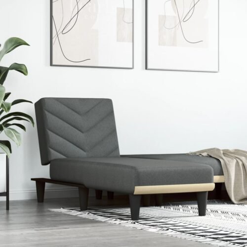 Velvet Chaise Lounge Chair Accent Lounger Bed Recliner Daybed Sofa Couch Grey - Image 2
